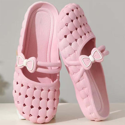 🌸 Mules da Donna Traspiranti a Punta Chiusa 👟 - Slip-On | Ultra-Leggere EVA | Fiocco Decorativo | 3 Colori | Taglia 36-41 | 50% DI SCONTO