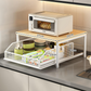 ✨ Supporto a 2 Ripiani per Microonde & Elettrodomestici 🍵📦 - Cassetto Estraibile | Struttura Ferro + Legno | Salvaspazio | 3 Colori | 50% DI SCONTO