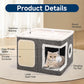 🏠🐾 Cuccia per Gatti Pieghevole 2 in 1 – Doppio Livello, Grattatoio in Sisal Integrato, Tessuto Traspirante, Base Antiscivolo, 42x42x35cm – 4 Colori ✨🐈