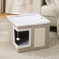 🏠🐾 Cuccia per Gatti Pieghevole 2 in 1 – Doppio Livello, Grattatoio in Sisal Integrato, Tessuto Traspirante, Base Antiscivolo, 42x42x35cm – 4 Colori ✨🐈
