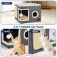 🏠🐾 Cuccia per Gatti Pieghevole 2 in 1 – Doppio Livello, Grattatoio in Sisal Integrato, Tessuto Traspirante, Base Antiscivolo, 42x42x35cm – 4 Colori ✨🐈