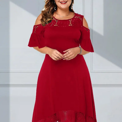 👗 Abito Elegante da Donna con Spalla Scoperta & Orlo in Pizzo ✨💃 - Tessuto Morbido & Traspirante | 4 Colori | Taglie S-4XL | Perfetto per Ogni Occasione | 50% DI SCONTO