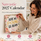 📅 Calendario da Parete Divertente 2027 per Donne ✨🌸 - Citazioni Sarcastiche | Acquerelli Eleganti | Carta Premium | Regalo Perfetto | 50.000+ Venduti | 50% DI SCONTO