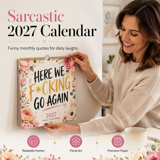 📅 Calendario da Parete Divertente 2027 per Donne ✨🌸 - Citazioni Sarcastiche | Acquerelli Eleganti | Carta Premium | Regalo Perfetto | 50.000+ Venduti | 50% DI SCONTO