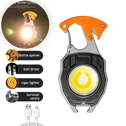 🔦 Mini Torcia Portachiavi LED Multifunzione per Autodifesa ✨🛡️ - 500 Lumen | 6 Modalità | Ricarica Type-C | IPX6 | Cacciaviti + Fischietto | 50% DI SCONTO