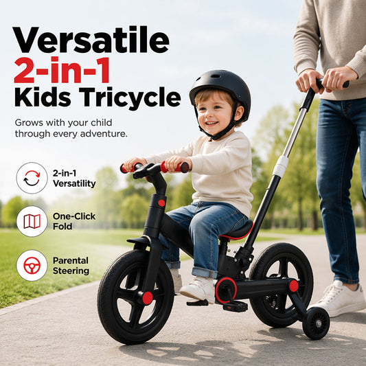 🚲 Triciclo 2 in 1 Trasformabile per Bambini con Manubrio Genitori ✨👶 - Bici Senza Pedali | Acciaio ad Alto Carbonio | Sedile Ergonomico | 10 Colori | Età 6+ | 50% DI SCONTO
