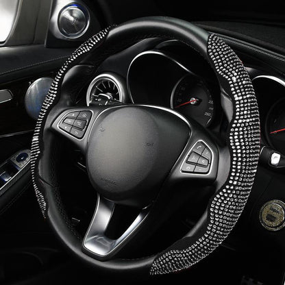 🔥Coprivolante Auto Bling con Strass di Cristallo 🚗💎 - Presa Antiscivolo | Interno Morbido | Installazione Facile | 6 Colori | 50% DI SCONTO