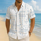 🌴✨ Camicia Estiva da Uomo con Stampa Geometrica 👔🌊 - Vestibilità Comoda | Tessuto Morbido | Taglia S-5XL | Perfetta per Vacanze & Spiaggia