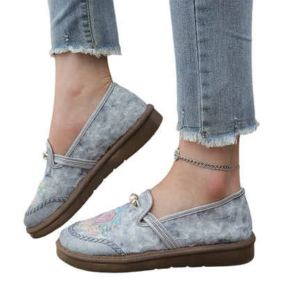 👟 Mocassini Traspiranti in Tessuto Floreale per Donna 🌸✨ - Circolazione Aria 360° | Ricamo Artigianale | 3 Colori | Taglie 35-41 | Quotidiano & Ufficio | 50% DI SCONTO