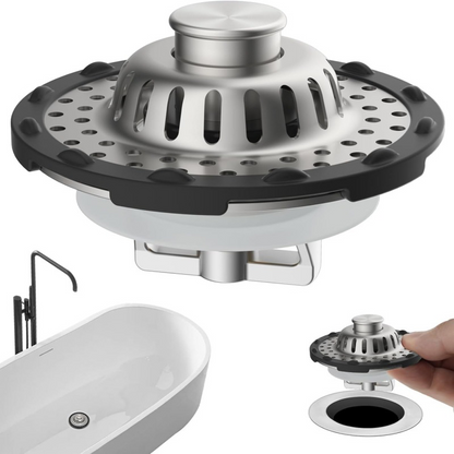 💧🔧 Colino per Lavello da Cucina in Acciaio Inossidabile ♻️ - 2 in 1 Tappo + Filtro | Anti-Ruggine | Anti-Ostruzione | Universale | 2 Colori | 50% DI SCONTO