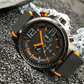 ⌚✨ Orologio al Quarzo Casual da Uomo – Design Sportivo Arancione & Nero, Cinturino in Silicone, Cassa 47mm, Movimento di Precisione 🏃💪