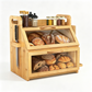 🍞 Portapane a Doppio Strato in Bambù ✨🌿 - Anti-Muffa | Chiusura Magnetica | 2 Colori | 2 Misure | Cucina & Dispensa | 50% DI SCONTO