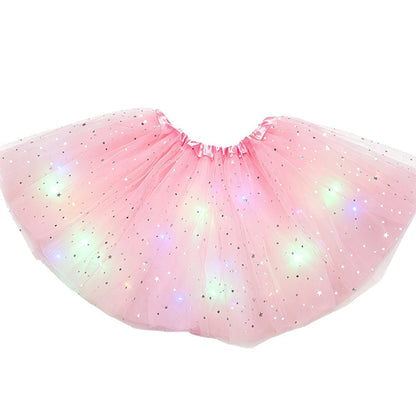 ✨ Gonna Tutu con Luci LED e Paillettes 💃🌟 - 3 Strati di Tulle | Elastica | 14 Colori | Bambini & Adulti | Feste & Spettacoli | 50% DI SCONTO