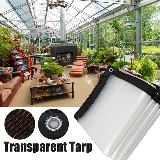 🏗️💧 Telone Impermeabile Trasparente in PE ad Alta Resistenza 🛡️ – Isolante, Anti-UV, Antistrappo, Occhielli in Alluminio – Ideale per Serra, Giardino & Coperture Esterne 🌱☀️