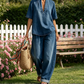 👖 Set Denim Estivo da Donna - Top Scollo a V + Pantaloni a Gamba Larga ✨👍 - 2 Pezzi | Tessuto Premium | Taglie S-3XL | 2 Colori | Casual & Chic | 60% DI SCONTO