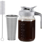 ☕ Brocca per Cold Brew con Coperchio e Filtro in Acciaio Inox ✨🥤 - 32 o 64 oz | 7 Colori | Manico Ergonomico | Facile Pulizia | Vetro + PP | 50% DI SCONTO