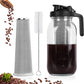 ☕ Brocca per Cold Brew con Coperchio e Filtro in Acciaio Inox ✨🥤 - 32 o 64 oz | 7 Colori | Manico Ergonomico | Facile Pulizia | Vetro + PP | 50% DI SCONTO