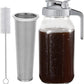 ☕ Brocca per Cold Brew con Coperchio e Filtro in Acciaio Inox ✨🥤 - 32 o 64 oz | 7 Colori | Manico Ergonomico | Facile Pulizia | Vetro + PP | 50% DI SCONTO