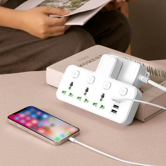 🔌✨ Presa Multipla con Porta di Ricarica Type-C & 2 USB 📱💻 – Versione Luce Notturna, Compatibilità Mondiale, Sicura & Durevole 🌍