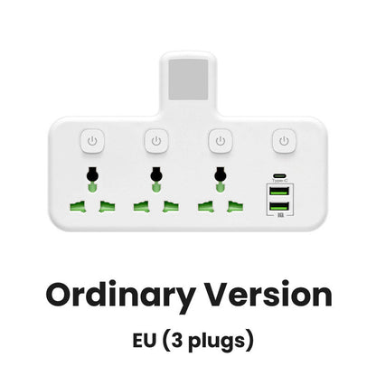 🔌✨ Presa Multipla con Porta di Ricarica Type-C & 2 USB 📱💻 – Versione Luce Notturna, Compatibilità Mondiale, Sicura & Durevole 🌍