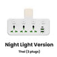 🔌✨ Presa Multipla con Porta di Ricarica Type-C & 2 USB 📱💻 – Versione Luce Notturna, Compatibilità Mondiale, Sicura & Durevole 🌍