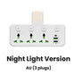 🔌✨ Presa Multipla con Porta di Ricarica Type-C & 2 USB 📱💻 – Versione Luce Notturna, Compatibilità Mondiale, Sicura & Durevole 🌍