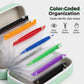 💊💼 Organizer Portapillole a Raccoglitore – 14 Bustine A8 con Codice Colore, Custodia PU Impermeabile, 3 Anelli Metallo, 14x11x6cm – 2 Colori, Pianificazione 7-14 Giorni ✨