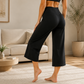 🍑✨ Pantaloni Yoga Cropped a Vita Alta da Donna 🧘‍♀️ – Effetto Sollevante & Snellente 💪🖤