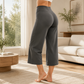 🍑✨ Pantaloni Yoga Cropped a Vita Alta da Donna 🧘‍♀️ – Effetto Sollevante & Snellente 💪🖤