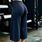 🍑✨ Pantaloni Yoga Cropped a Vita Alta da Donna 🧘‍♀️ – Effetto Sollevante & Snellente 💪🖤