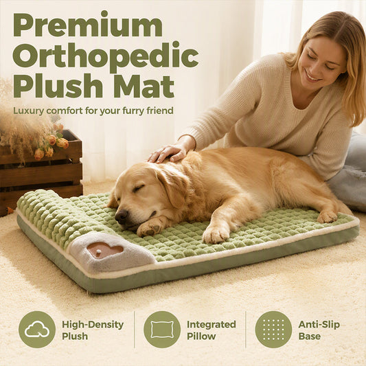 🛌✨ Cuccia Tappetino per Cani & Gatti in Peluche Premium🐶🐱 – Supporto Ortopedico, Velluto Ultra-Morbido, Bordo Rialzato Ergonomico – Taglie M–4XL, 3 Colori 🐾☁️