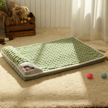 🛌✨ Cuccia Tappetino per Cani & Gatti in Peluche Premium🐶🐱 – Supporto Ortopedico, Velluto Ultra-Morbido, Bordo Rialzato Ergonomico – Taglie M–4XL, 3 Colori 🐾☁️