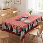 🐓🍽️ Tovaglia in Poliestere a Quadri Rossi con Motivo Gallo – Bordo Ondulato, Anti-Macchia, 2 Stili, 4 Misure: Rotonda 152cm o Rettangolare fino a 152x305cm 🏡✨