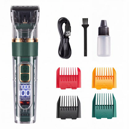 ✂️🐾 Tosatrice Silenziosa per Cani e Gatti – Lame Titanio-Ceramica, Batteria 1200mAh, Display LED, 3 Velocità – 4 Colori, Senza Fili 🐶🐱