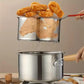 🍳✨ Pentola per Friggere Multifunzione in Acciaio Inox 304 – Coperchio in Vetro, Manico in Legno, Ø18cm, Compatibile Gas & Induzione – Con o Senza Cestello 🍟🪤