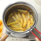 🍳✨ Pentola per Friggere Multifunzione in Acciaio Inox 304 – Coperchio in Vetro, Manico in Legno, Ø18cm, Compatibile Gas & Induzione – Con o Senza Cestello 🍟🪤