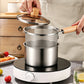🍳✨ Pentola per Friggere Multifunzione in Acciaio Inox 304 – Coperchio in Vetro, Manico in Legno, Ø18cm, Compatibile Gas & Induzione – Con o Senza Cestello 🍟🪤