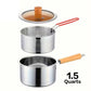 🍳✨ Pentola per Friggere Multifunzione in Acciaio Inox 304 – Coperchio in Vetro, Manico in Legno, Ø18cm, Compatibile Gas & Induzione – Con o Senza Cestello 🍟🪤