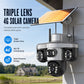 📡☀️ Telecamera di Sorveglianza Solare WiFi – Triplo Obiettivo PTZ Rotante, IP66, 3 Viste Simultanee, Basso Consumo – T10 o T12, Ideale per Esterni Senza Corrente 🛡️🌿