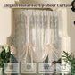 🌸 Tenda Voile Leggera con Ricamo Floreale e Fiocchi 🎀 | Filtra Delicatamente la Luce e Garantisce Privacy ☀️ | Nastri Regolabili per un Drappeggio Perfetto ✨ | in Fibra di Poliestere, 6 Misure 📏