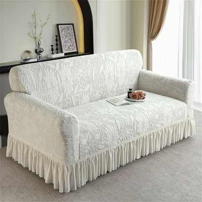 🛋️ Fodera Divano Antiscivolo a Copertura Totale – Tessuto Jacquard con Volant, Bordo Elastico, 1-4 Posti, 4 Colori – Lavabile in Lavatrice 🧵🔵