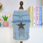 👑🐶 Giacchetta Denim da Principessa per Cani – Tessuto Morbido, Ricami Eleganti, Vestibilità Facile – 8 Varianti Blu, Taglie XS-XL 💜✨