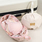 🎒👙 Pochette Portabiancheria Intima da Viaggio – Forma Sferica | Scomparti Separati | Poliestere Resistente | Cerniera Scorrevole | Manico Pratico | Ideale per Valigie & Weekend | 2 Misure, Rosa & Bianco❤️👙