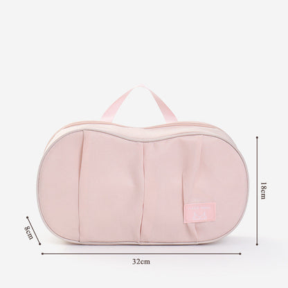 🎒👙 Pochette Portabiancheria Intima da Viaggio – Forma Sferica | Scomparti Separati | Poliestere Resistente | Cerniera Scorrevole | Manico Pratico | Ideale per Valigie & Weekend | 2 Misure, Rosa & Bianco❤️👙