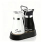 🐧🧂 Set Saliera e Pepiera Design Pinguino – Acciaio Inox 304 + Vetro, 15,5×16cm, Coperchio Dosatore di Precisione, Caddy Incluso – 8 Colori 🧂✨