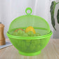🍎 Cestino Portafrutta con Coperchio in Rete Traspirante ✨ | Barriera Antimoscerini e Salvafreschezza 🛡️ | Doppia Funzione Scolapasta con Manico 🍽️ | Ø 27 cm