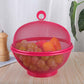 🍎 Cestino Portafrutta con Coperchio in Rete Traspirante ✨ | Barriera Antimoscerini e Salvafreschezza 🛡️ | Doppia Funzione Scolapasta con Manico 🍽️ | Ø 27 cm