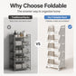 🏠Carrello Organizer Pieghevole con Ruote 🛒 | Struttura Salvaspazio in PP, Ruote Girevoli con Freno | Da 1 a 4 Ripiani