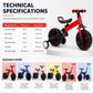 🚴 Triciclo 3 in 1 per Bambini | Ultraleggero e Pieghevole da 2,8 kg 🪶 | Passeggino, Triciclo e Bici Senza Pedali in Uno 🔄 | Ruote EVA Ammortizzate e Telaio in Acciaio 💪 | Con Maniglione Telescopico, da 2 a 6 Anni 👶