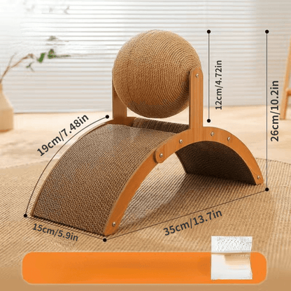 🐱🧶 Tiragraffi a Palla in Sisal Naturale | Palla Cava Rotante 🔄, Doppio Lato  & Base Stabile 🛡️ | Proteggi i Mobili 🛋️ | Taglia Media o Grande 📏